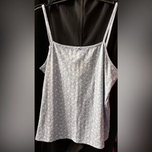 Happily Grey Floral Blue Spaghetti Strap Top